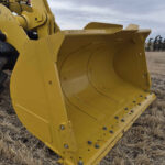 Close up of 2010 Komatsu WA250-6 bucket interior and cutting edge