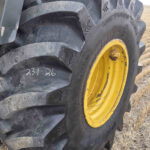 Tire tread detail on Komatsu WA250-6 showing condition