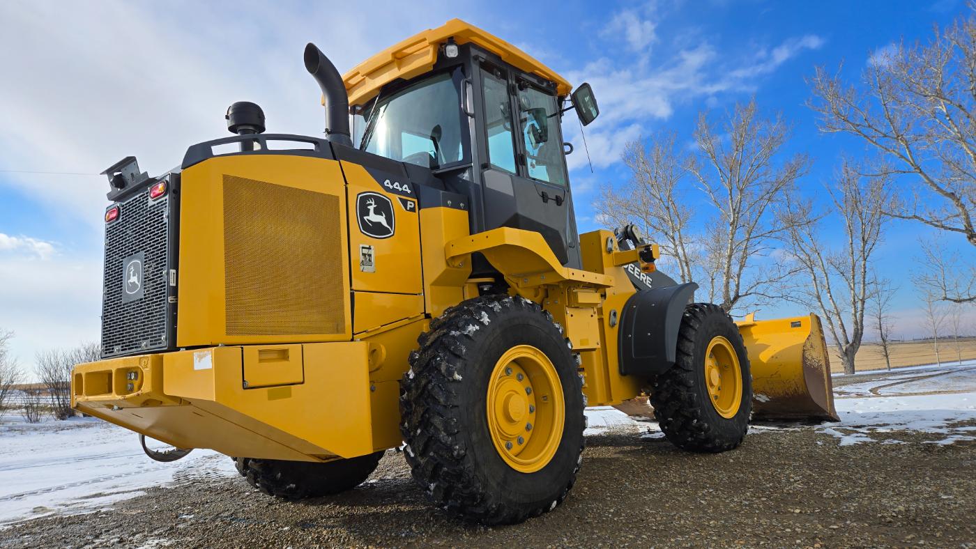 John Deere 444 snow plow equipment for plains equipment rentals western Canada