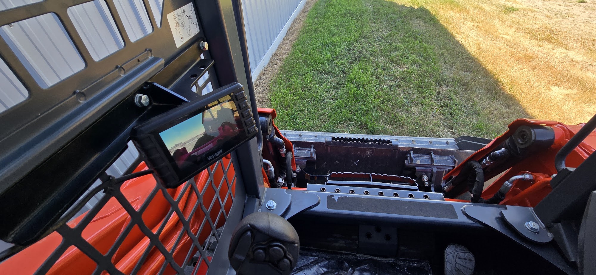 2021 Kubota SVL97-2 track skid steer for sale in Western Canada, operator view rear camera