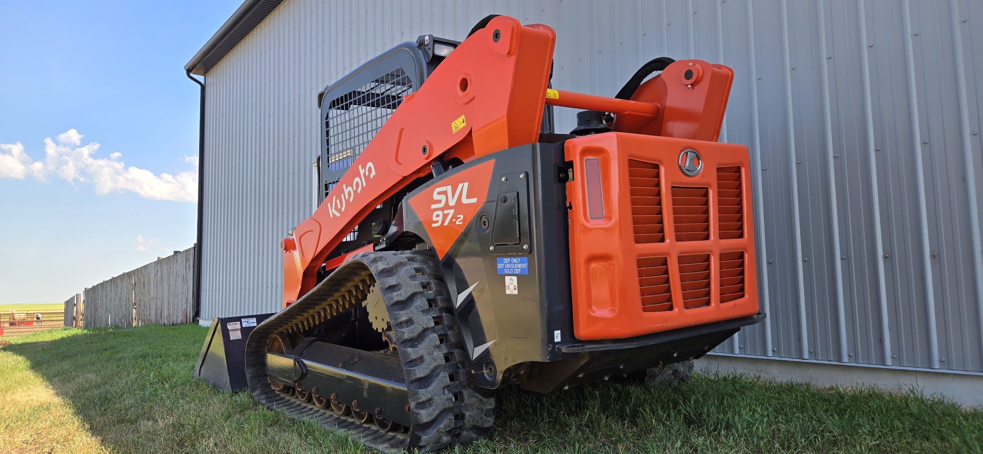 2021 Kubota SVL97-2 track skid steer for sale in Western Canada, rear three quarter engine door