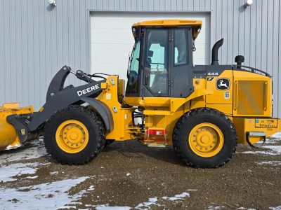 John Deere 444 P-Tier wheel loader for equipment rentals in western Canada